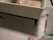 RISKY dick out walk to laundry room KINKLADMPLS on OF to see me strip, wank, and cum