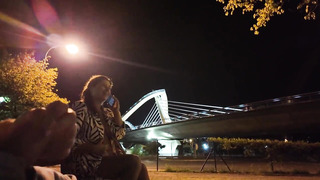 An exhibitionist came to a superslut at the spot. She doesn't know what to do with him.