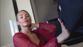 GABRIELLA - Sometime I want a new slave at my service - Face slapping, hand smother, hand worship, face kicking, foot slapping