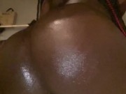 Shakeing fat oiled ass