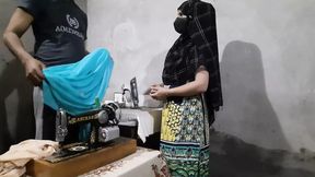 Indian tailor's sweaty, eager hands ravage beautiful Muslim girl's anus, defiling sacred hymen.