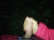 Me pierdo en el bosque y me escuentro una polla guapa y dura, gran corrida en enorme hoja verde