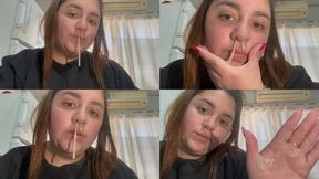 I blow my nose with my hand