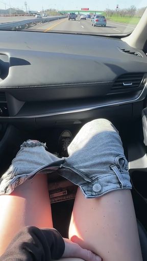 Homemade amateur solo masturbation in car