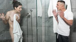 ”Titty tranny Korra Del Rio is banged in the locker room”