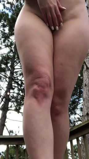 Sunny Lane naked in nature, pussy in the wind