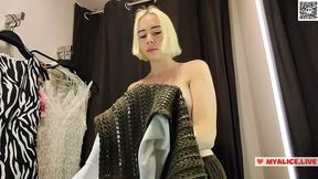 Dozens of Doms at Local Mall Trying On See-Through Thongs Exposing B00Bs Everywhere