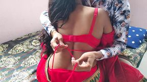 Indian hubby's wife ravished in a hot saree, butt&#x1F351;-fucked doggy style, hubby watching