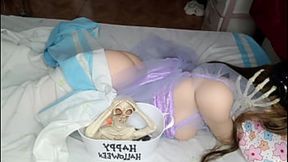 Scream-y Halloween Freakfest: Nubile Blonde Gets Wrecked by Massive BBC