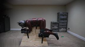 Three fursuits one rubber pup