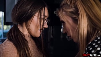 Wet teen Maya Woulfe used by a perverted lesbian Aiden Ashley after kissing