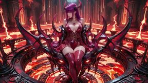 Purple-haired Demon Queen! a Forbidden Feast on the Magma Throne, Red-black Armor Clinging to Scorching Skin!