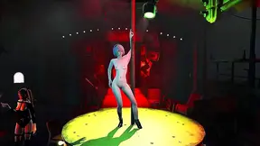 2B Strips Down with Sensual Pole Dance Allure in NieR-Inspired Fantasy