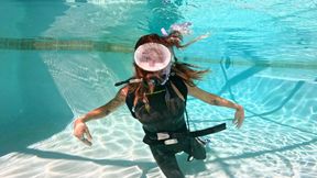 Aquaphilias- Mya Pleasure- Tries new SCUBA Gear and wetsuit in the Pool