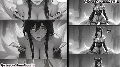 League Of Legends Hentai Comic Ep.052 - Big Tits Ahri Blow Job Hand Job hentai by amscomic