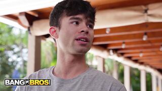 BANGBROS - Robbin Banx Gets Her Stepson To Massage Her Big Tits & Ends Up Bouncing Hard On His Cock