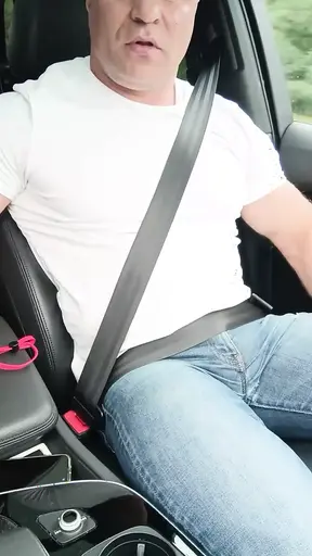 I'm Driving Naked in a Car on the Highway and I'm Jerking off Until I Cum