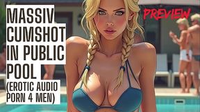 Public pool JOI gets huge cumload and double cumshots