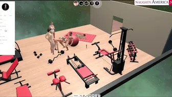 Emma Hix and Bunny Colby join a wild threesome orgy in the gym