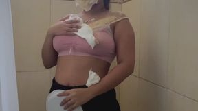 Pie to the face x wet and messy girlfriend latina