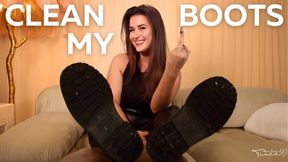 Clean my Boots - Sophia Truee invites you into an intense boot worship challenge where your obedience is tested through submission, humiliation, and the threat of public punishment