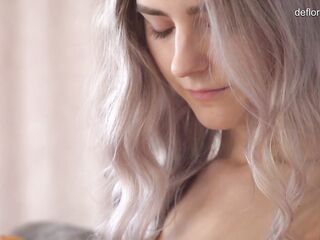 Russian cute chick Tieny masturbates her taut vagina