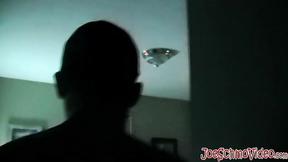 ”Twink amateur jerks off after having blowjob from mature guy”