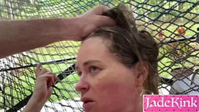 Amateur slutty girl rides cock savage in outdoor missionary