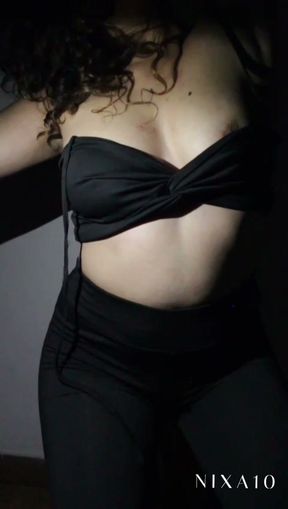 Sexy hot latina before going to work masturbates
