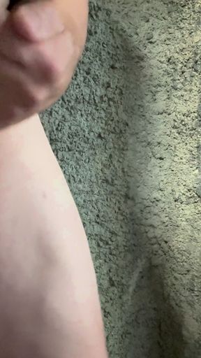 Straight guy walks around car park nude and takes a piss.   Clip 3
