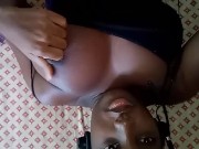 When I Get Ready To Cam I Always Play With My Big Tits No Boobs Job Natural Ebony