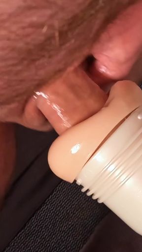 Stepdaddy Bear Pounds His New Fleshlight Butthole