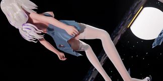 [mmd] Chocolate Cream Lingerie Dress; White Stockings; High Heels; Striptease