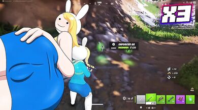 Fionna teases her tits then takes anal Fortnite creampie