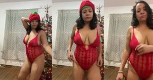 Anna Maria Mature Latina Bachata dance in red lingerie