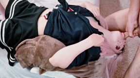 Upside-down Deepthroat for Nerdy Step Sis