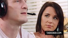 Brunette stepmom Riley Jacobs convince her stepson that fucking a pussy is better option that playing video games