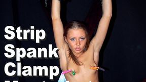 Cadie Cooped & Michael Kahn Strip Spank Clamp Masturbate