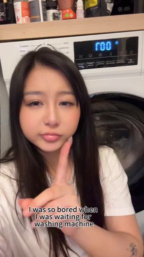 Asian wife enjoys passionate solo playtime