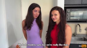 Two Cum-covered Beauties Love to Walk - Cumwalk