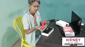 I Masturbate with My New Toys and My Stepson Watches Me and Then Jerks off