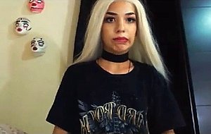 Stunning blonde shemale friend send me video of her bigcock