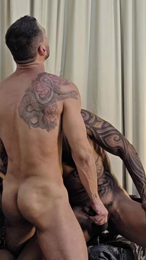 Brenno Villar and Felipe Nuru - Interracial Bareback & Massive Black Cock (part 2)