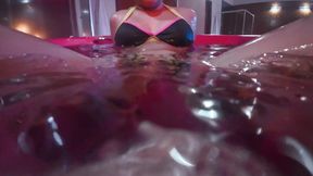 Sex underWATER, cumming between my boobs with underwear on