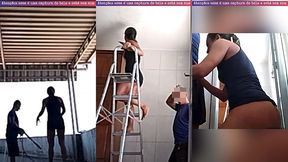 hotwife exibicionista deu mole pro pedreiro