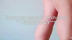 Taking my strap-on in chastity