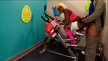 HD Anal Ass Deep Fuck Big Butt In Public Gym By BBC On Exercise Bike, Cute Young Black Petite Blonde Spinner Msnovember Sphincter Sodomy Fucked Hardcore On Public gym Machine by Sheisnovember