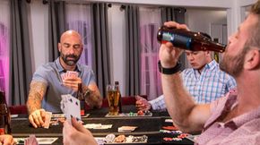 Casey Everett Takes His Stepdad's & His Friend's Cocks Bareback At The Poker Game