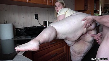 Wife fucked in the kitchen while making coffee