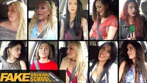 Fake Driving School - Naughty&#x1F608; 10 Scene Compilation of teen learners getting a lesson